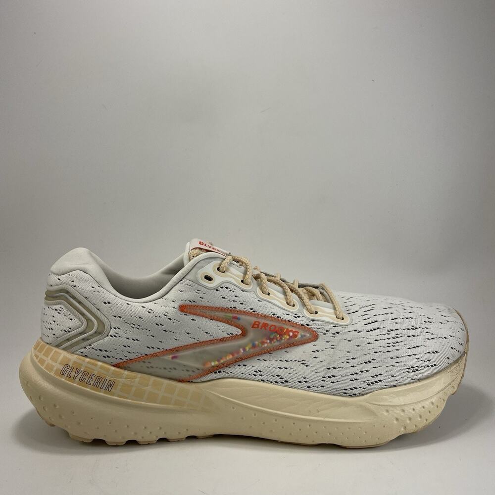 Brooks Glycerin 21 Snow Dawn Straw Ice Cream Sprinkles Mens Size 12 D Beige